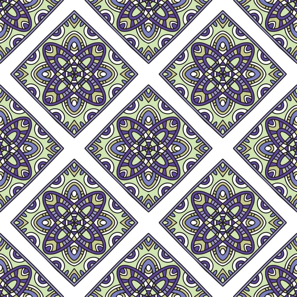 Creative Ethnic Style Square Seamless Pattern. Unique geometric vector swatch. Perfect for screen background, site backdrop, wrapping paper, wallpaper, textile and surface design. Trendy boho tile.