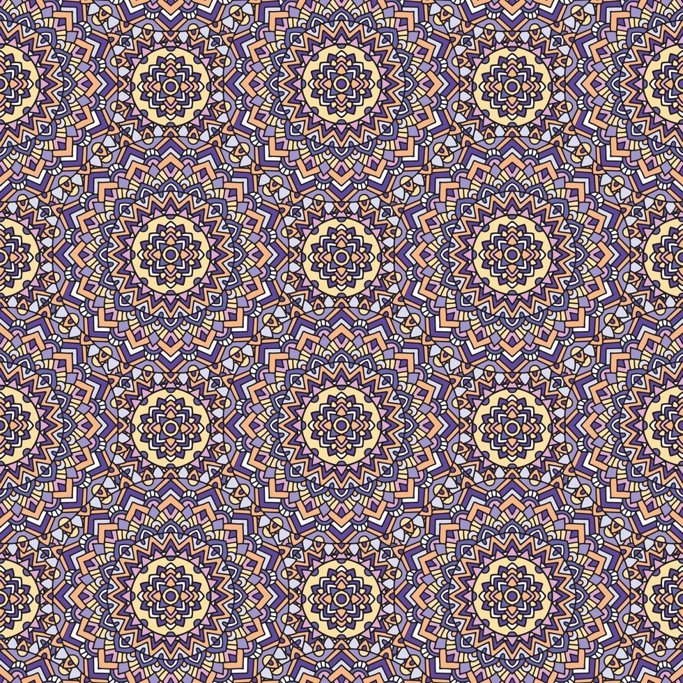 Abstract geometric design in pastel colors. Ethnic decorative art in pink, blue and gray. Indian style pattern. vector