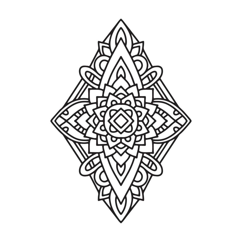 icono de mandala tribal, estilo de contorno vector