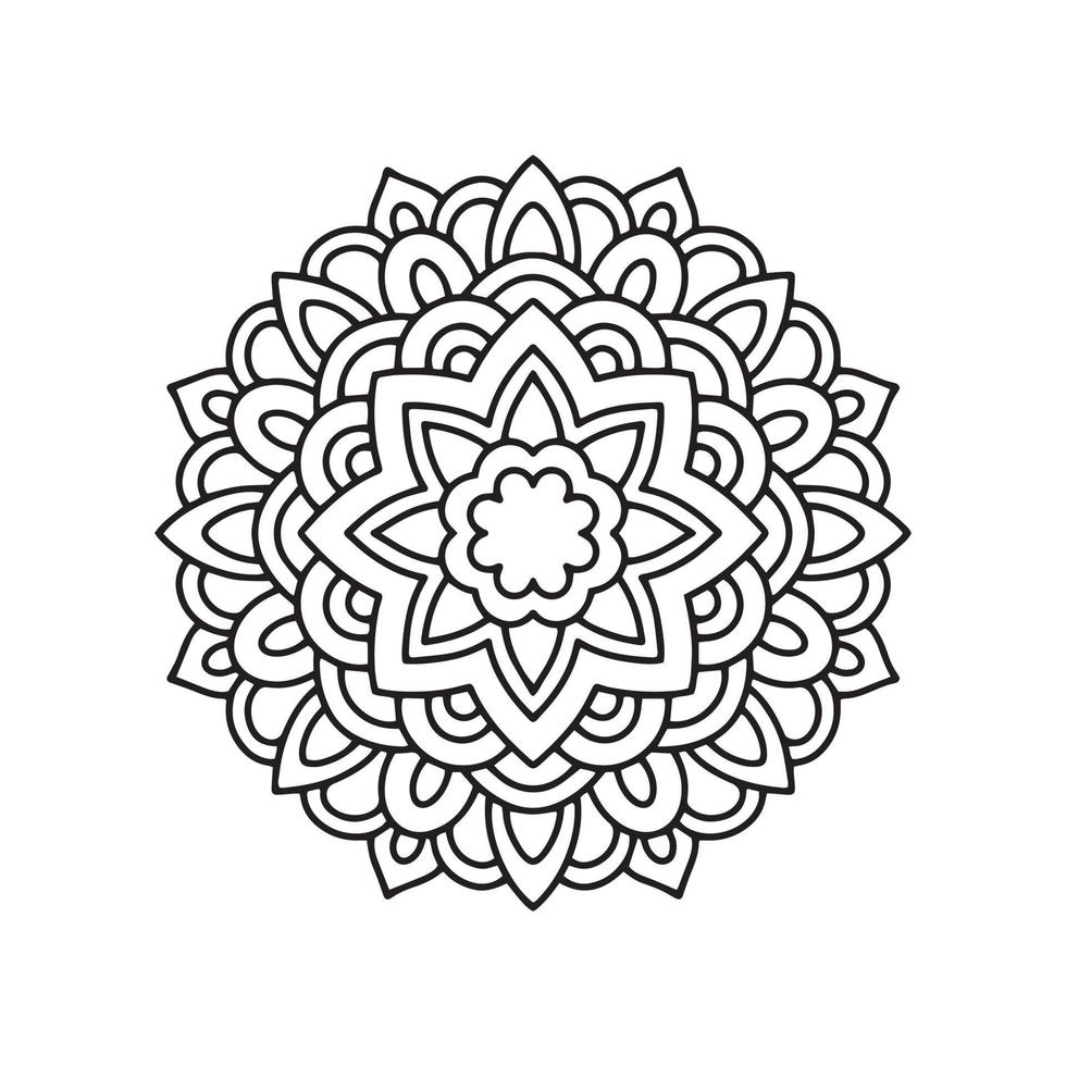 Arabic mandala icon, outline style vector