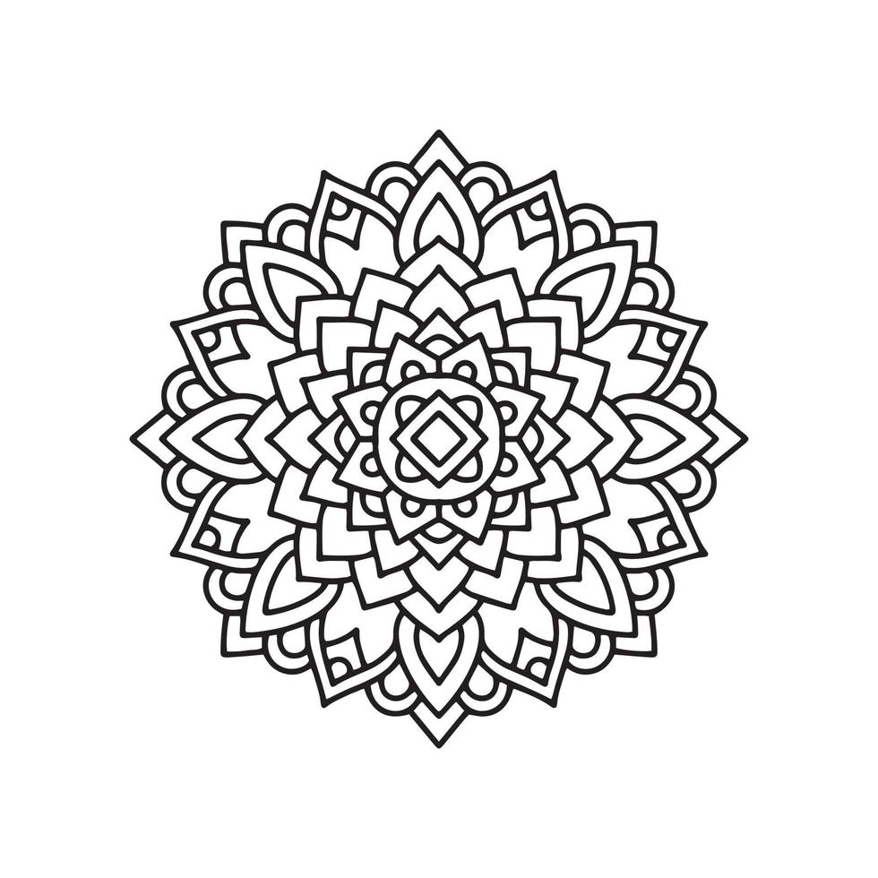 Yoga mandala icon, outline style vector