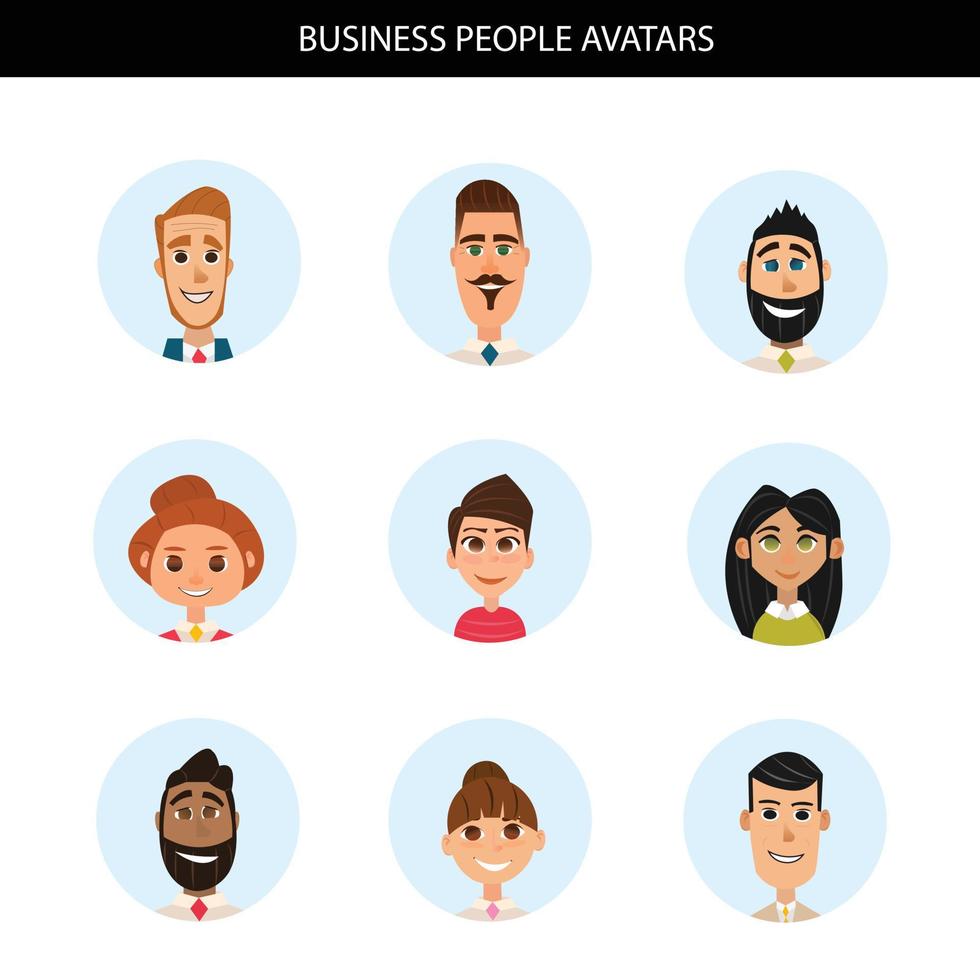 Business avatars set. People person vector