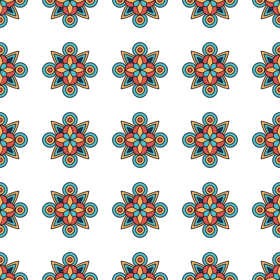 patrón tribal de flores, estilo de contorno vector
