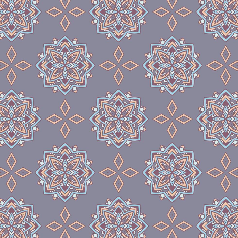 Seamless hand drawn geometric tribal pattern with rhombuses and triangles. Vector navajo design.