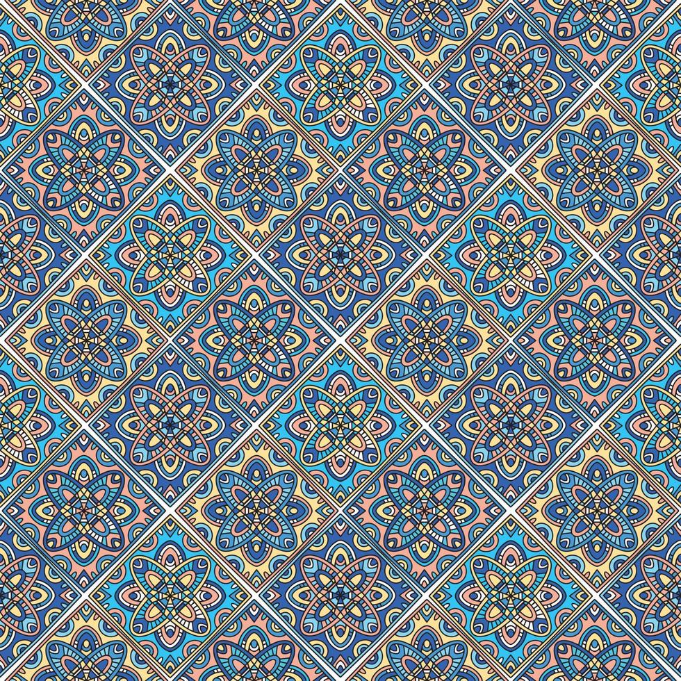 Colorful islamic seamless pattern with blue sky color vector