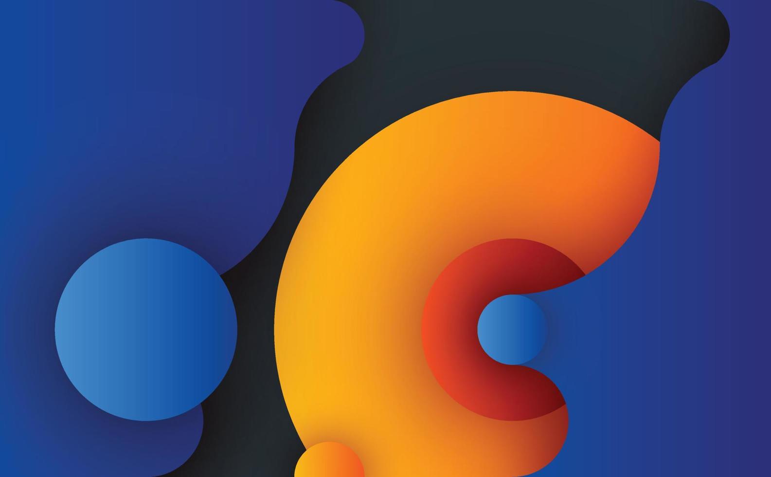 Abstract peach in the depths of a blue wavy background vector