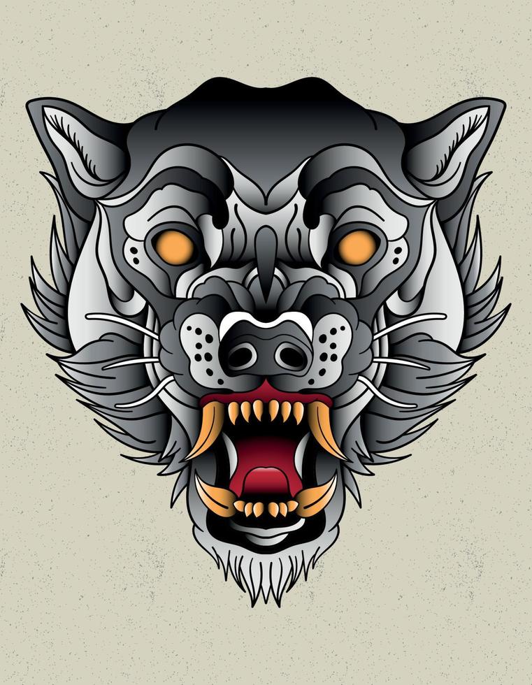 lobo neo tradicional vector