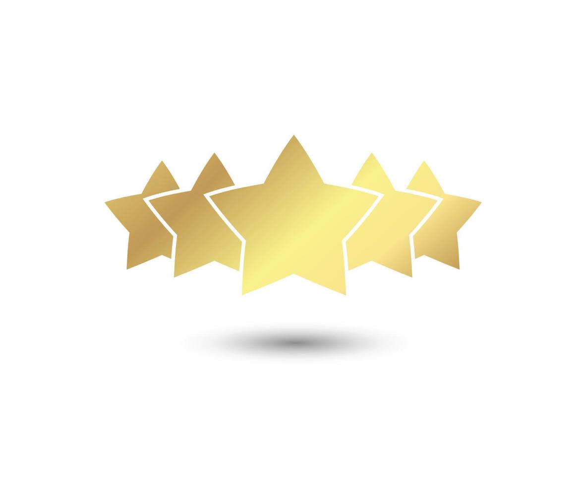 5 star icon vector illustration eps10. Rating review flat icon for apps and websites, infographics - Vector