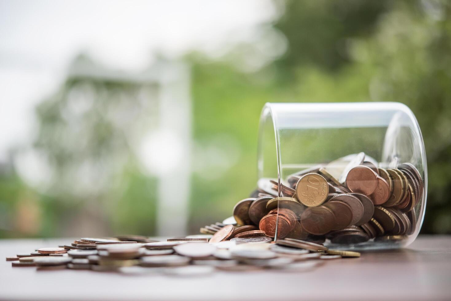 save money for investment concept coin baht thai in the glass jar photo