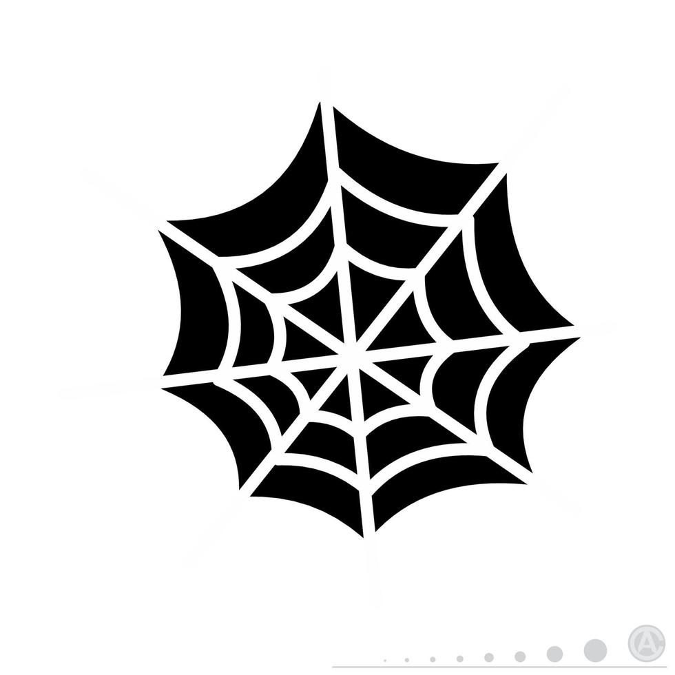 Icon vector graphic of spiderweb. Icon in black and white style.