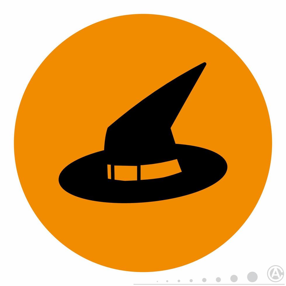 icono de sombrero de bruja orange.eps vector