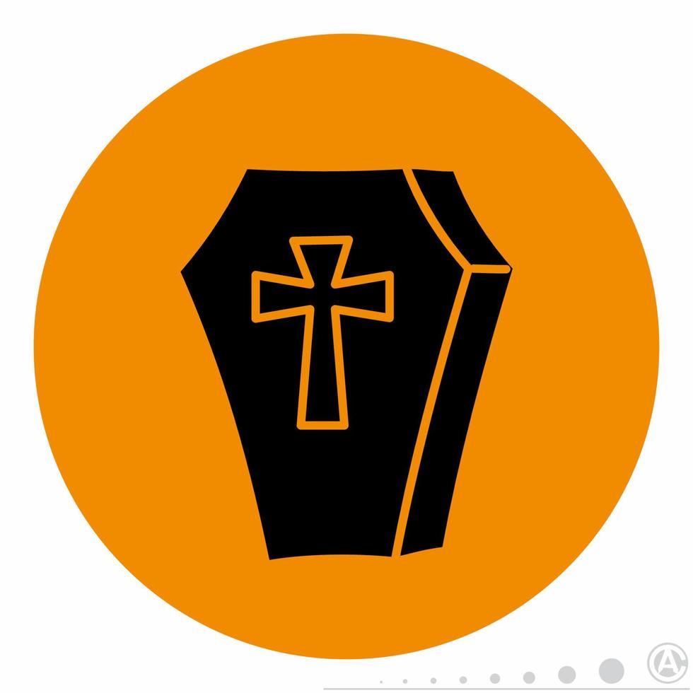 icono de ataúd orange.eps vector