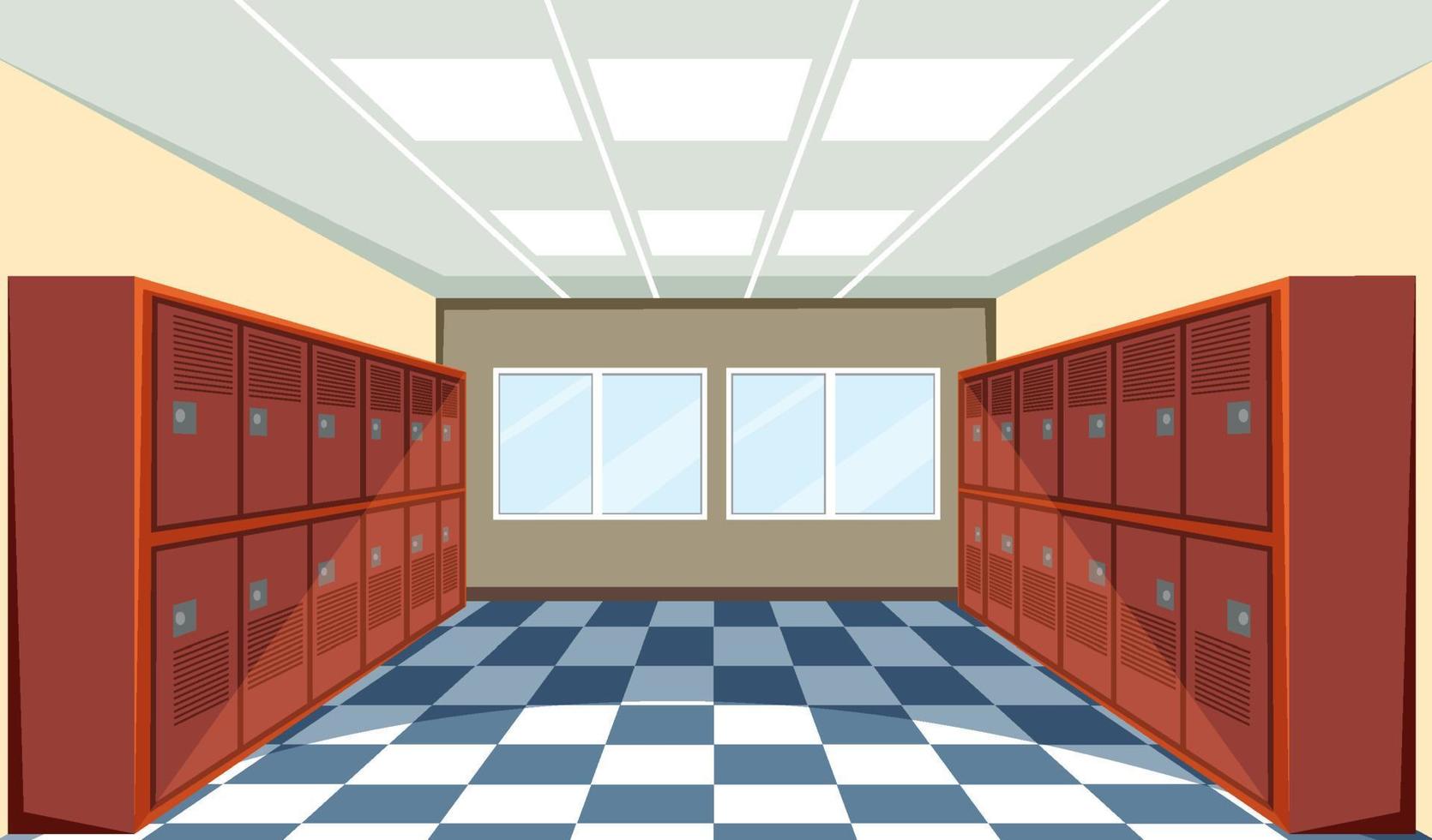 Interior of a school locker room vector