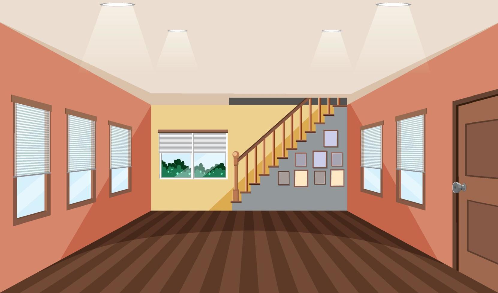 Empty room interior design vector