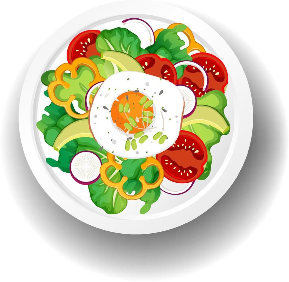 comida saludable con ensaladera de verduras frescas vector