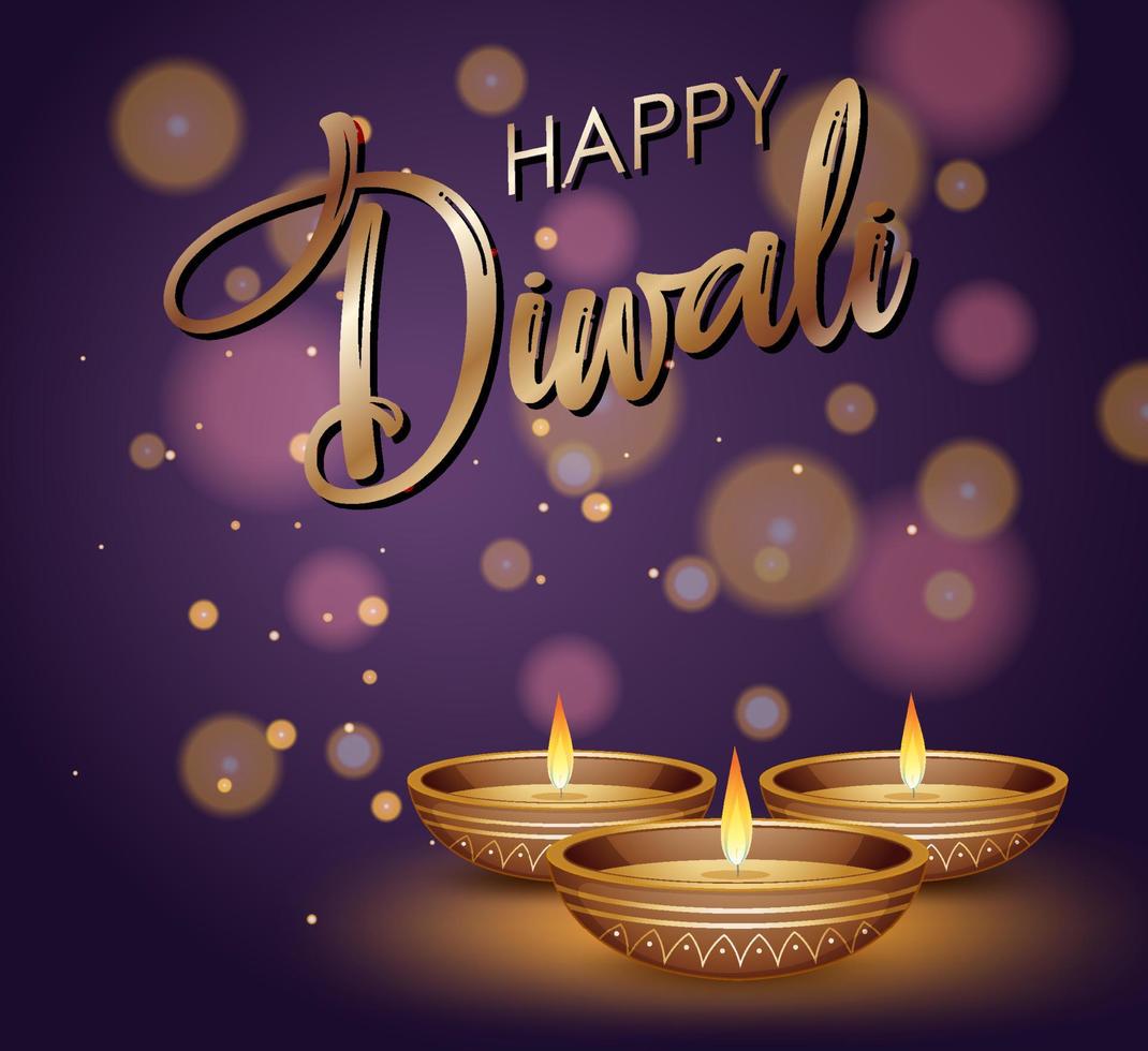 diseño de cartel feliz diwali vector