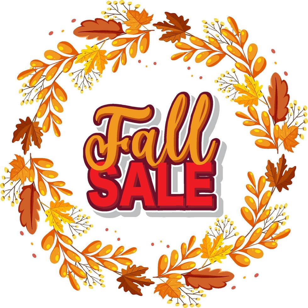 Fall sale banner template vector