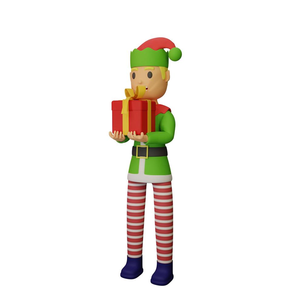 santa elves character with christmas and new year concept photo