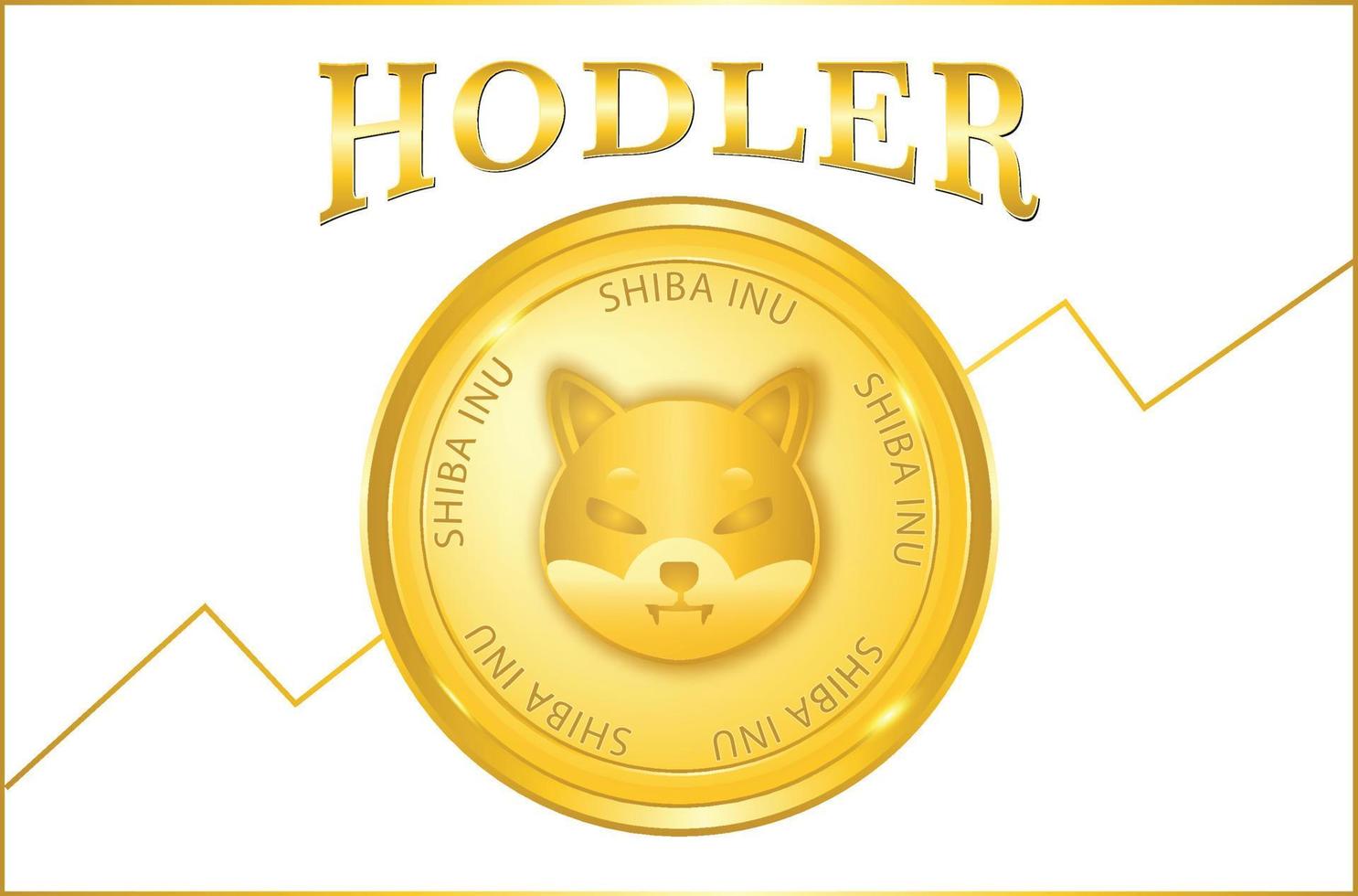 Shiba inu coin crypto currency hodler vector