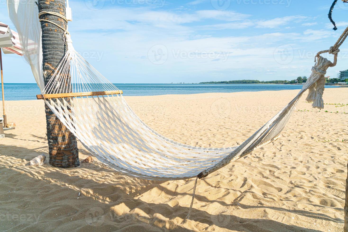 cradle with sea beach background photo