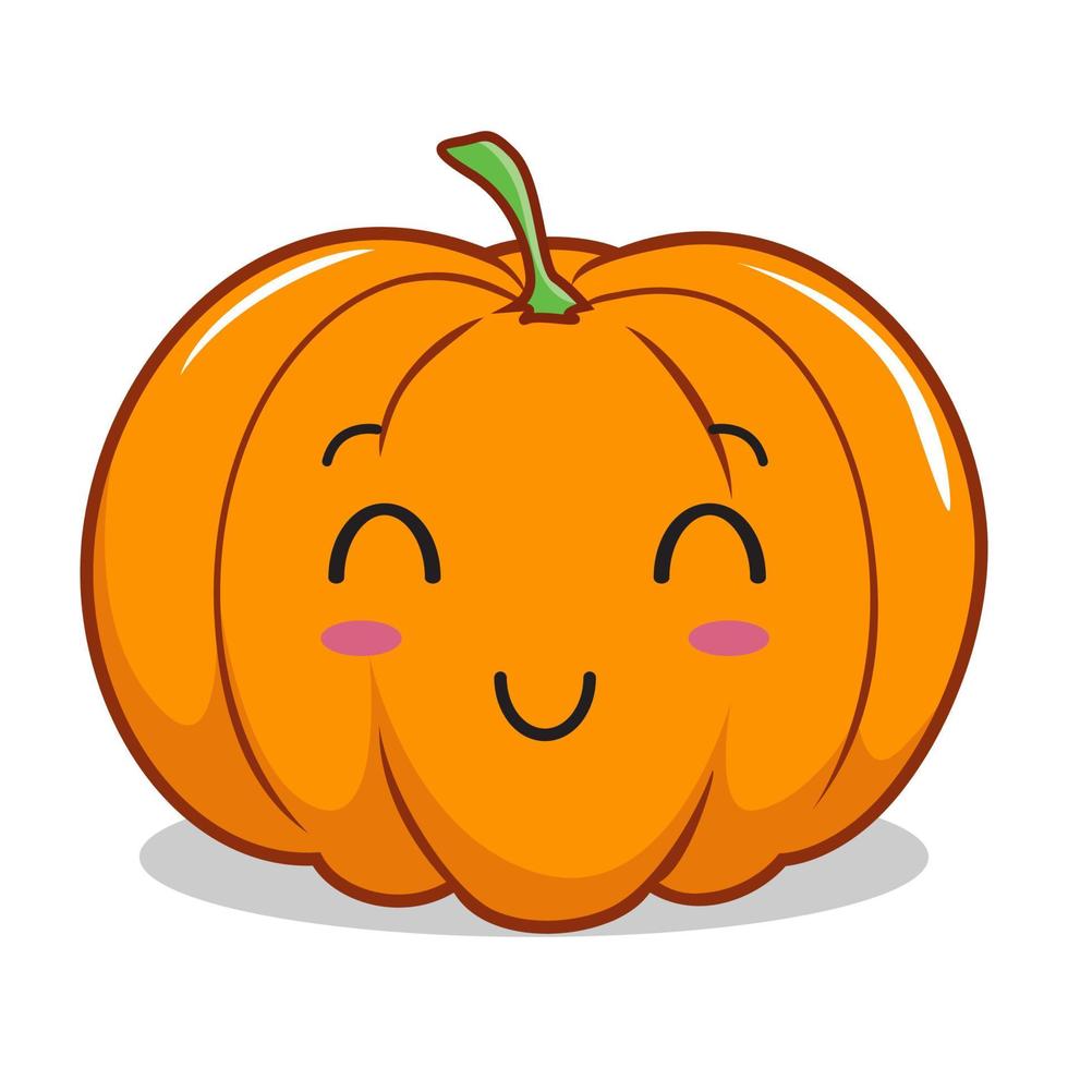 calabaza, caricatura, kawaii, mascota, lindo, calabaza, halloween, ilustraciones vector