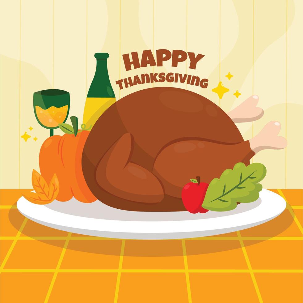 Turkey For Thanksgiving Dinner Free Vector 3709076 Vector Art at Vecteezy