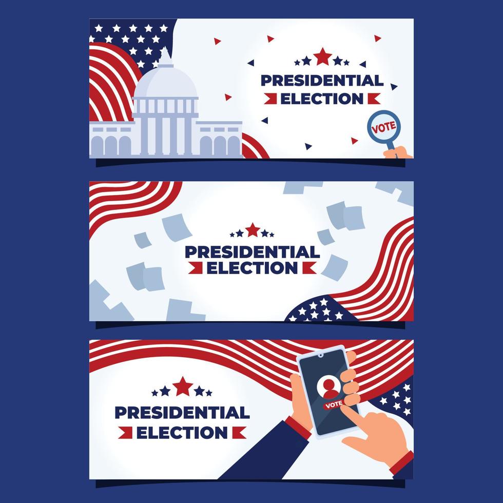 US Election Banners Collection Free Vector