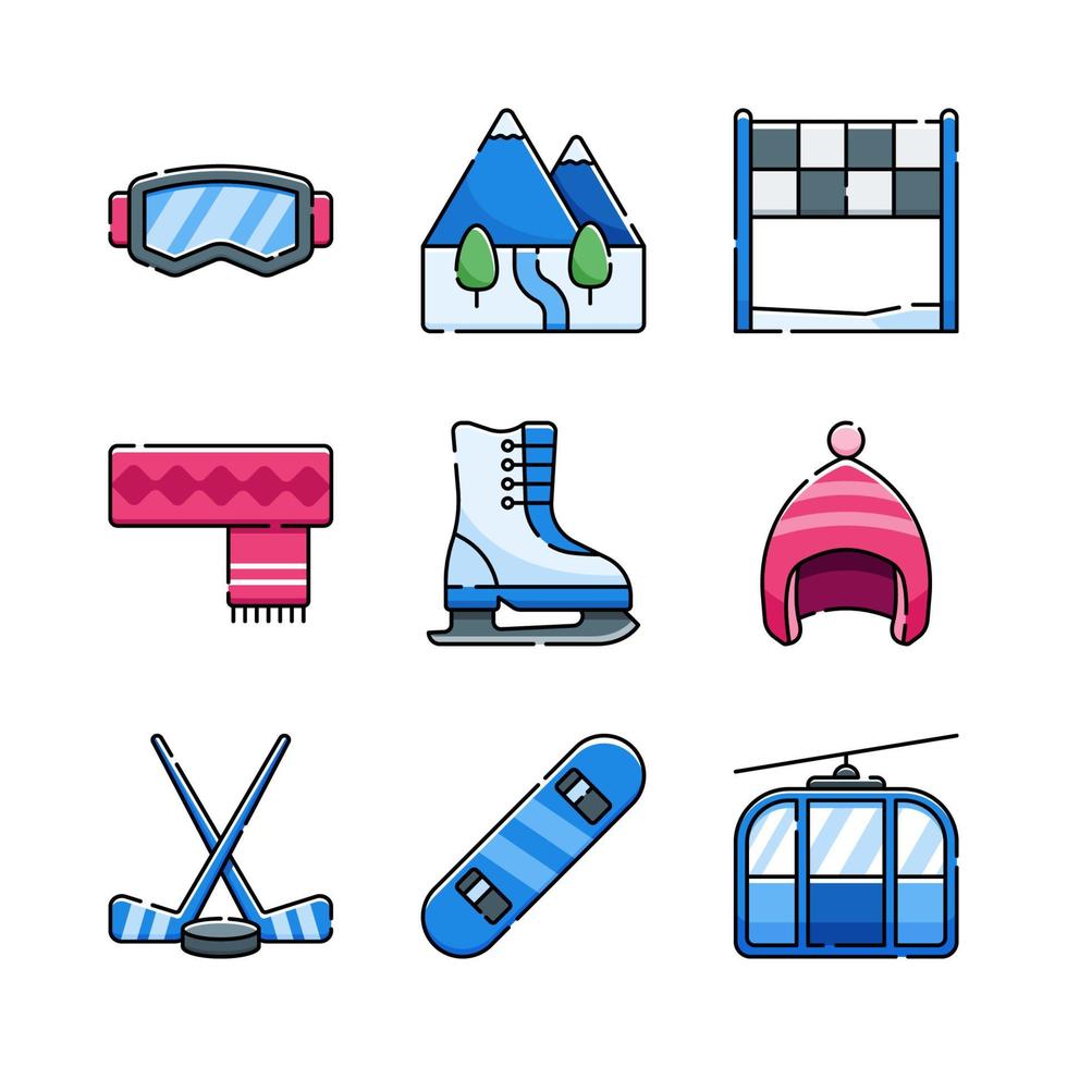 Winter Olympic Sport Icon Set vector
