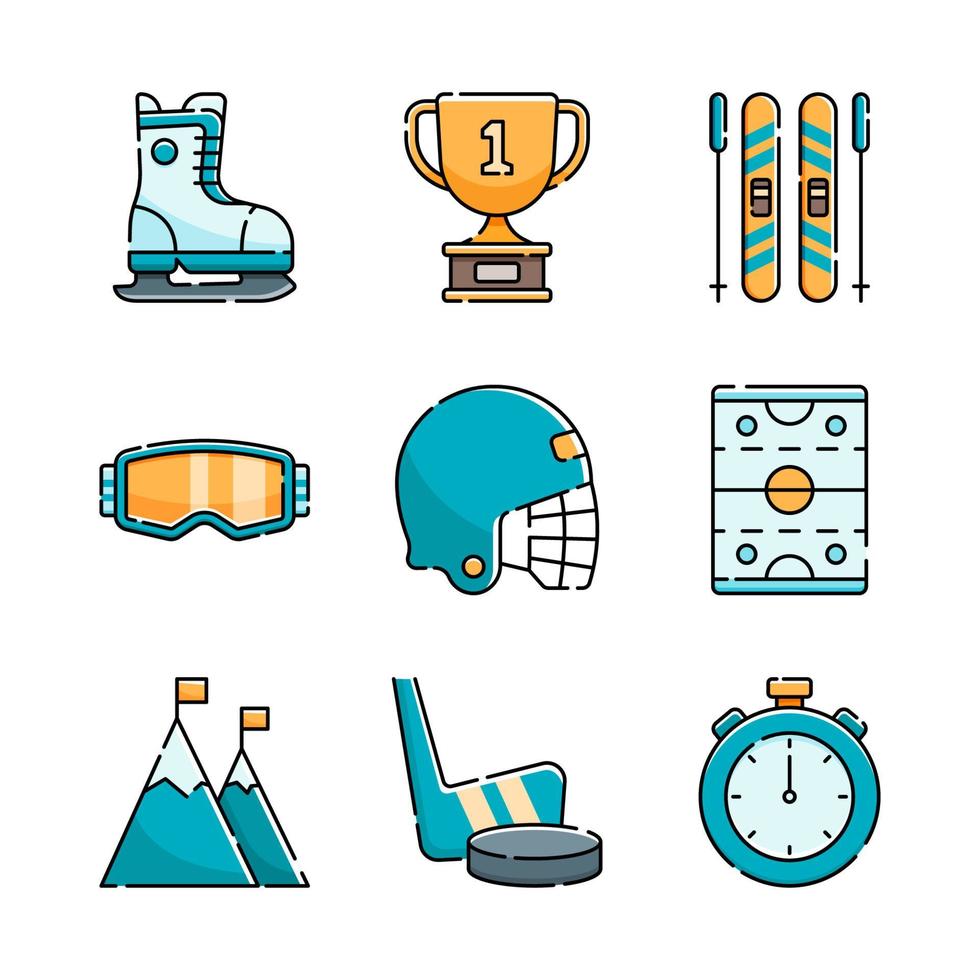 Winter Olympic Sport Icon Set vector