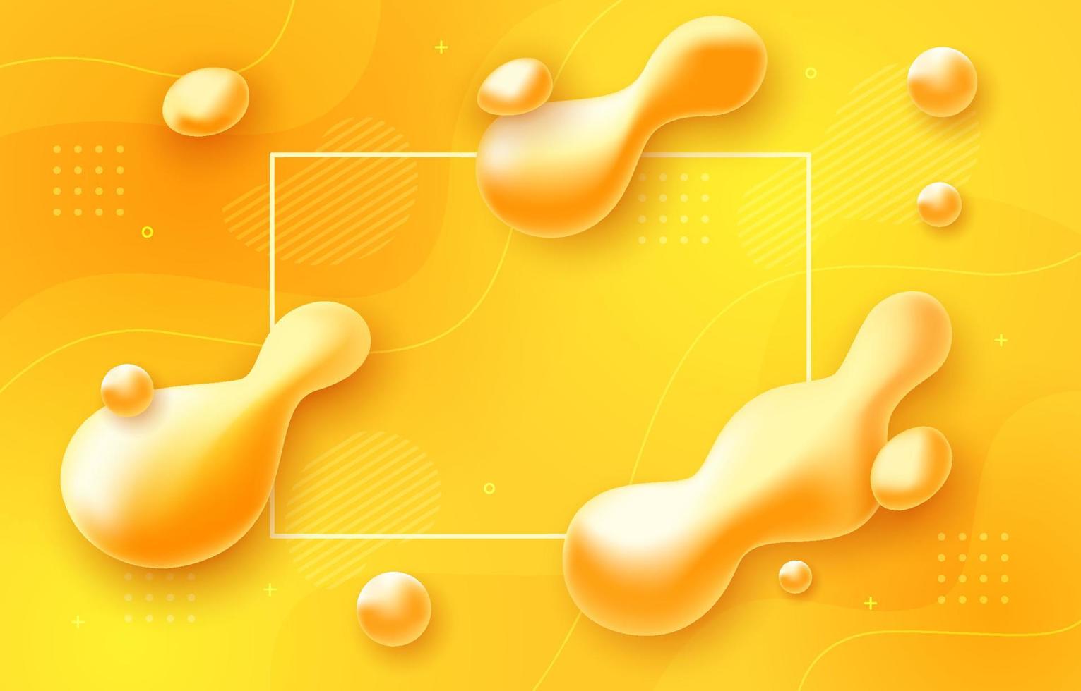 Abstract Liquid Yellow Background vector