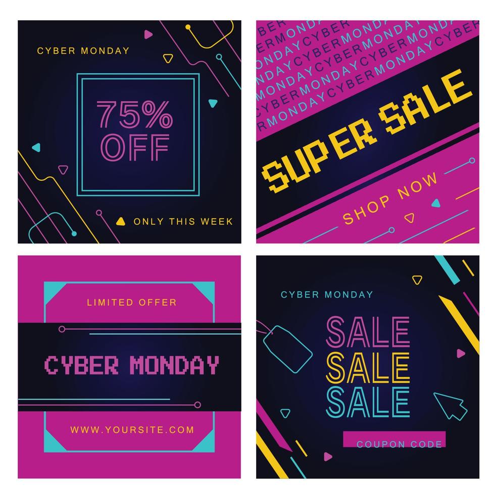 Cyber Monday Social Media Post vector