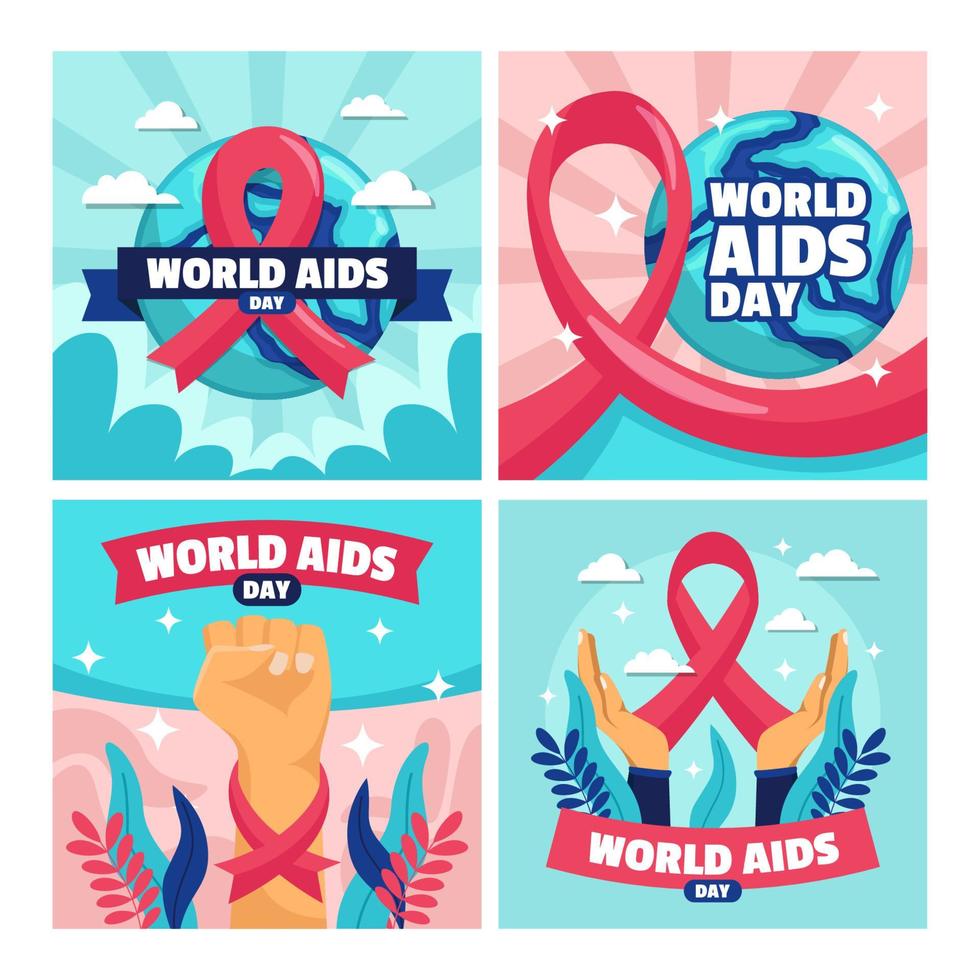 World Aids Card Collection vector