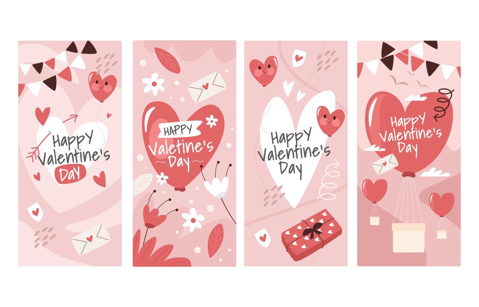 Greeting Card Happy Valentines Collection vector