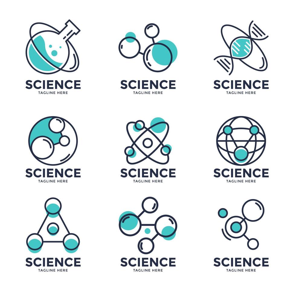 colección de logos de ciencia vector