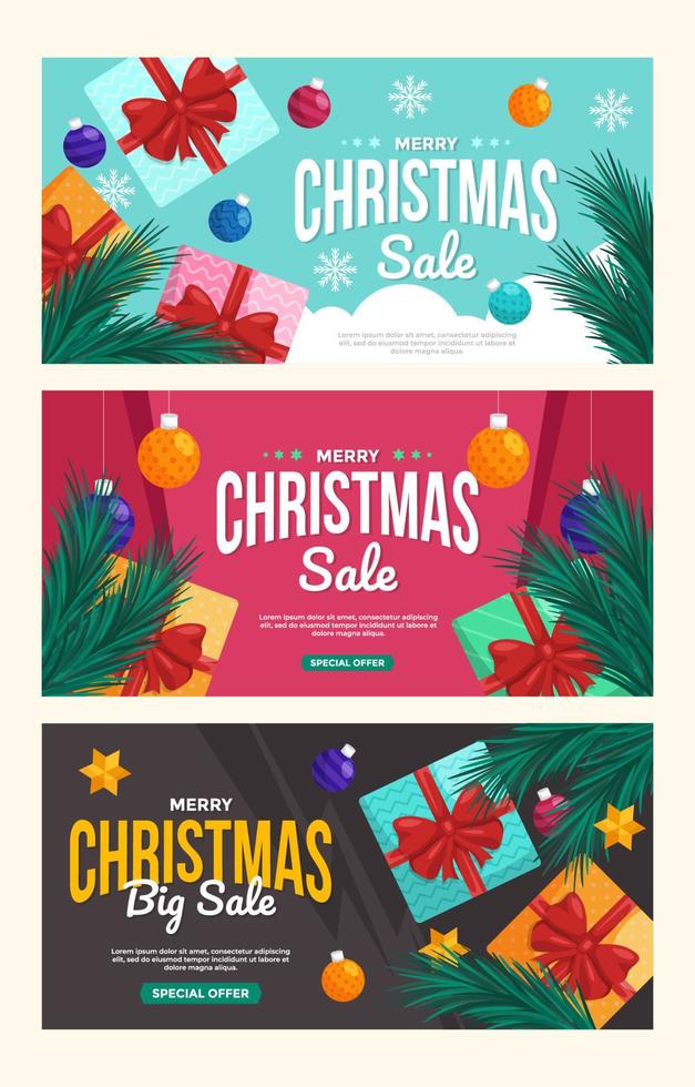 Christmas Sale Banner Collection vector