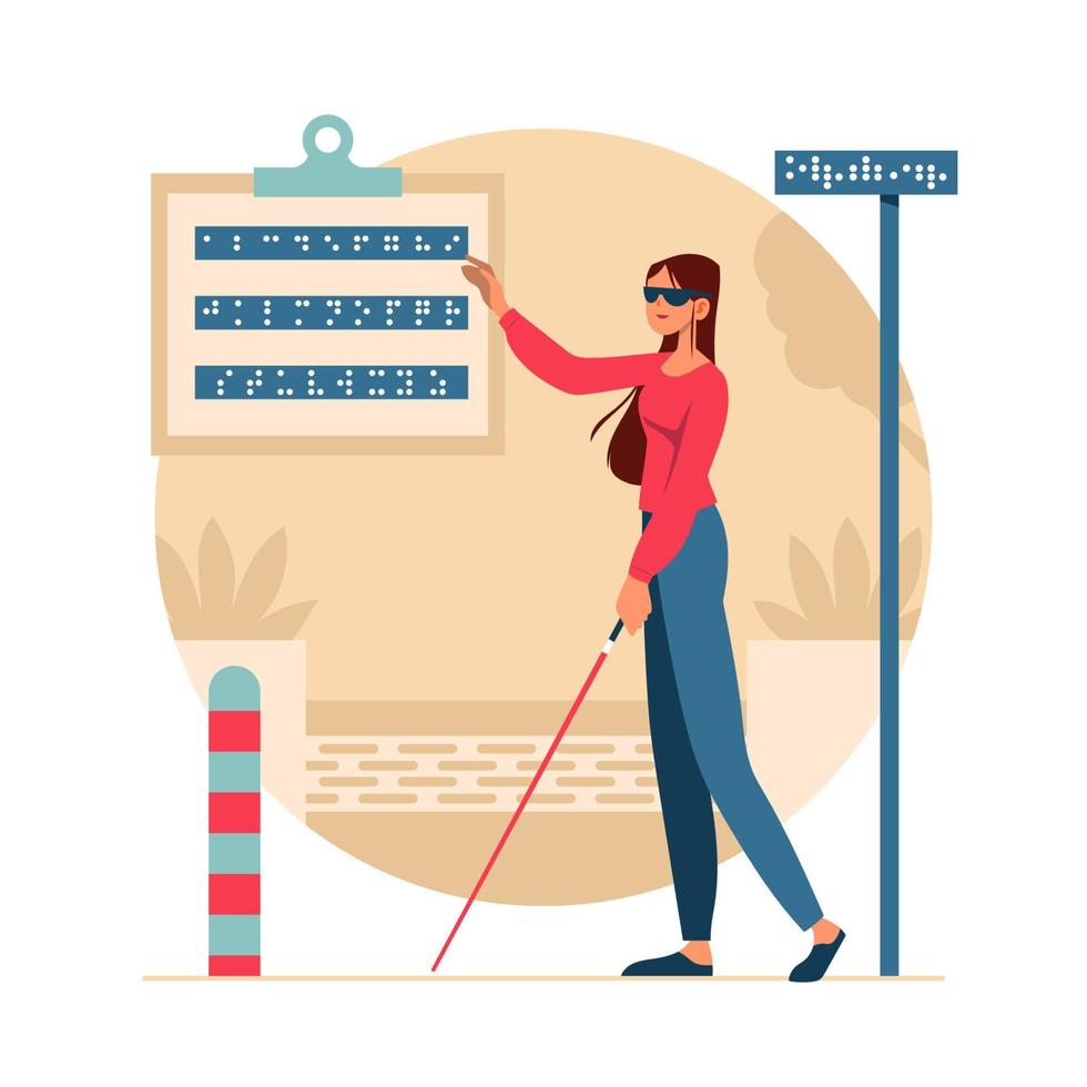 Disable Woman Communication Support Concept vector