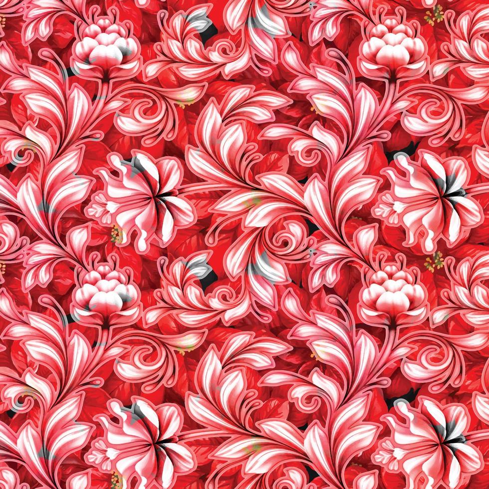Decorative ornament flower repeat pattern design Vector File