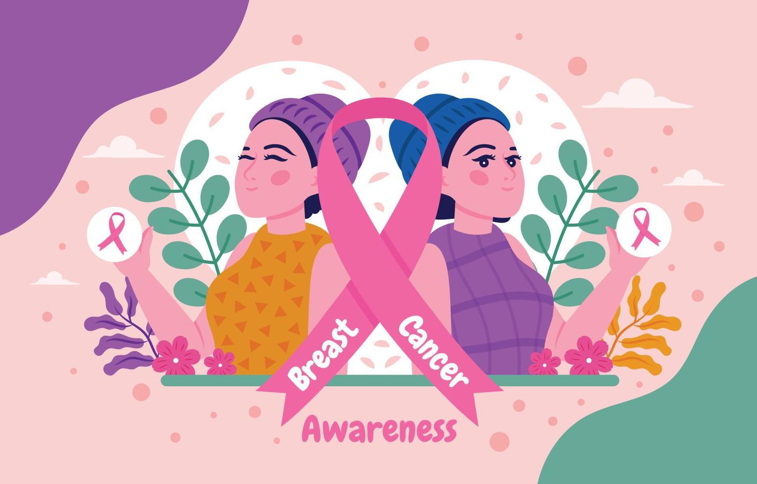 Breast Cancer Awareness Background Template vector
