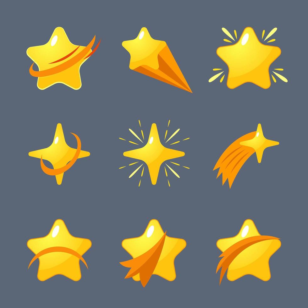 Adorable collection of shooting stars from all directions vector