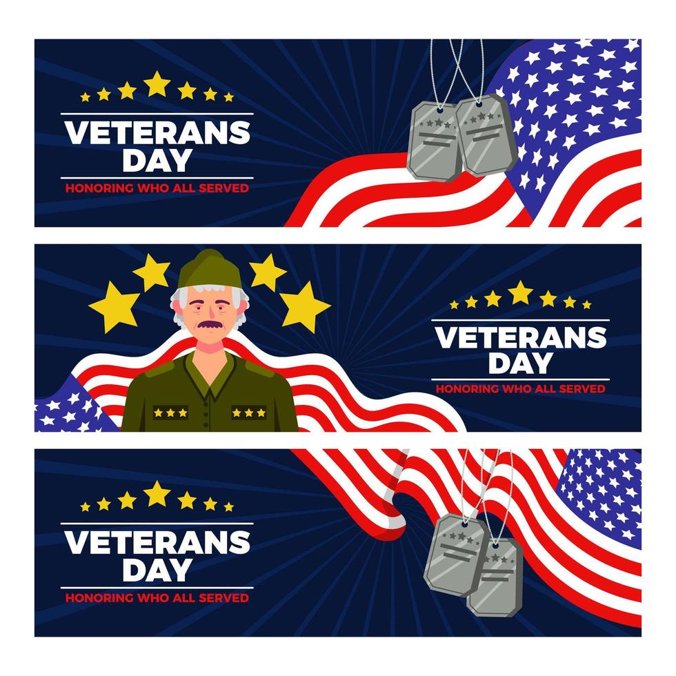 veteran alone with only the name tags of his fallen friends vector