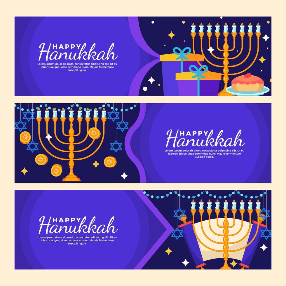 festival judío de luces en la noche con hermosas velas vector