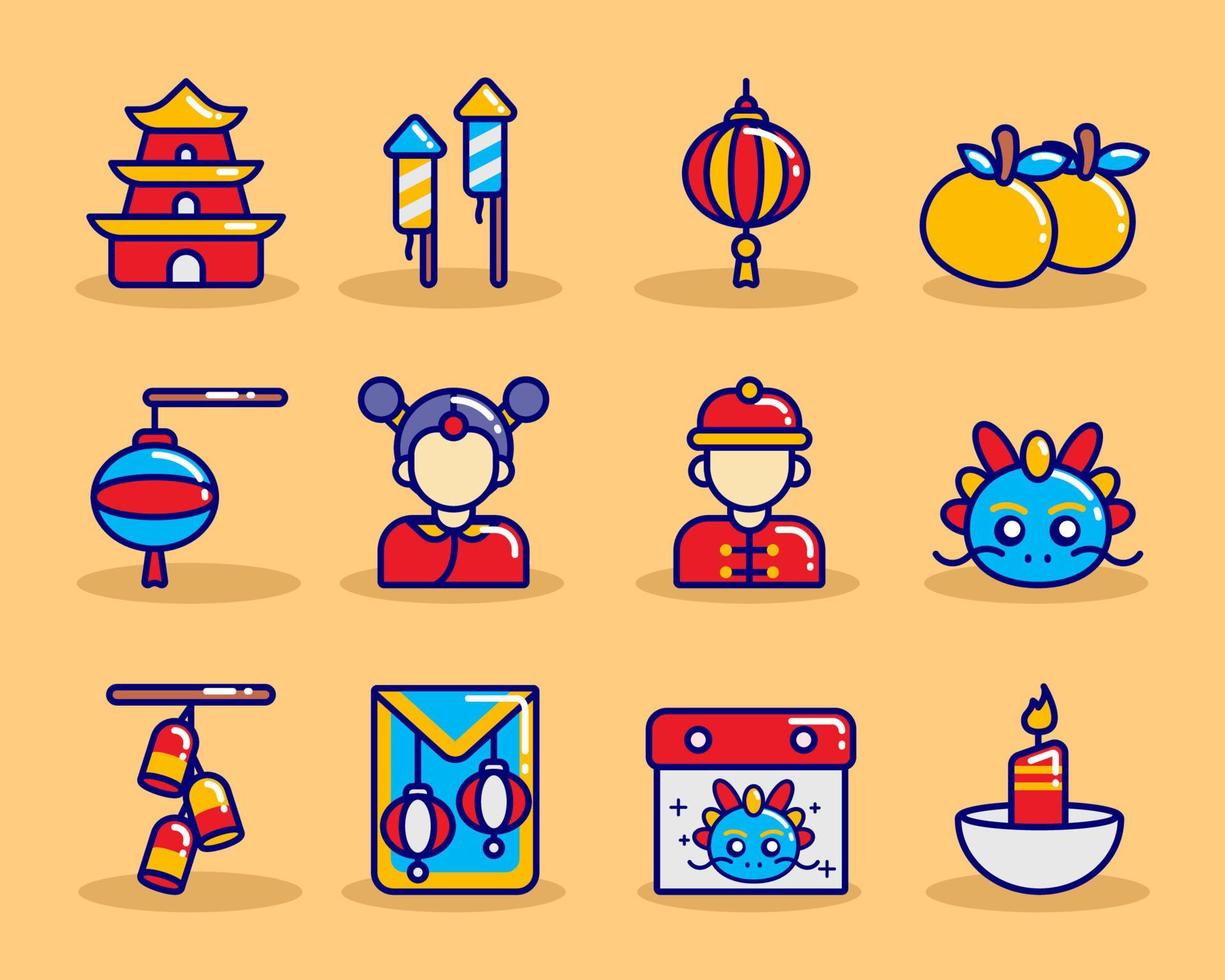 Gong Xi Fa Cai Icon Collections vector