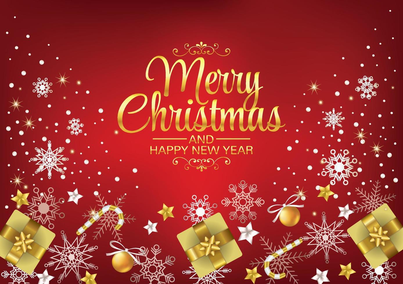 xmas banner with christmas objects on red background vector