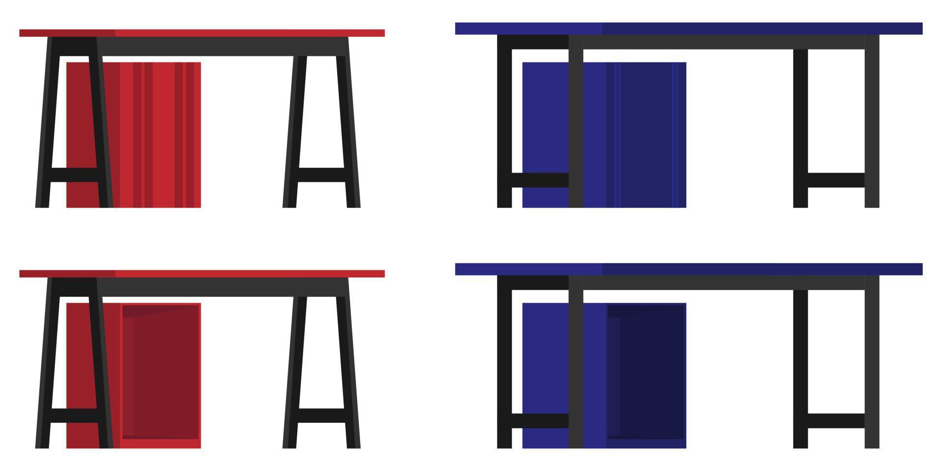 Cute colorful beautiful home office table with different side view with drawer vector
