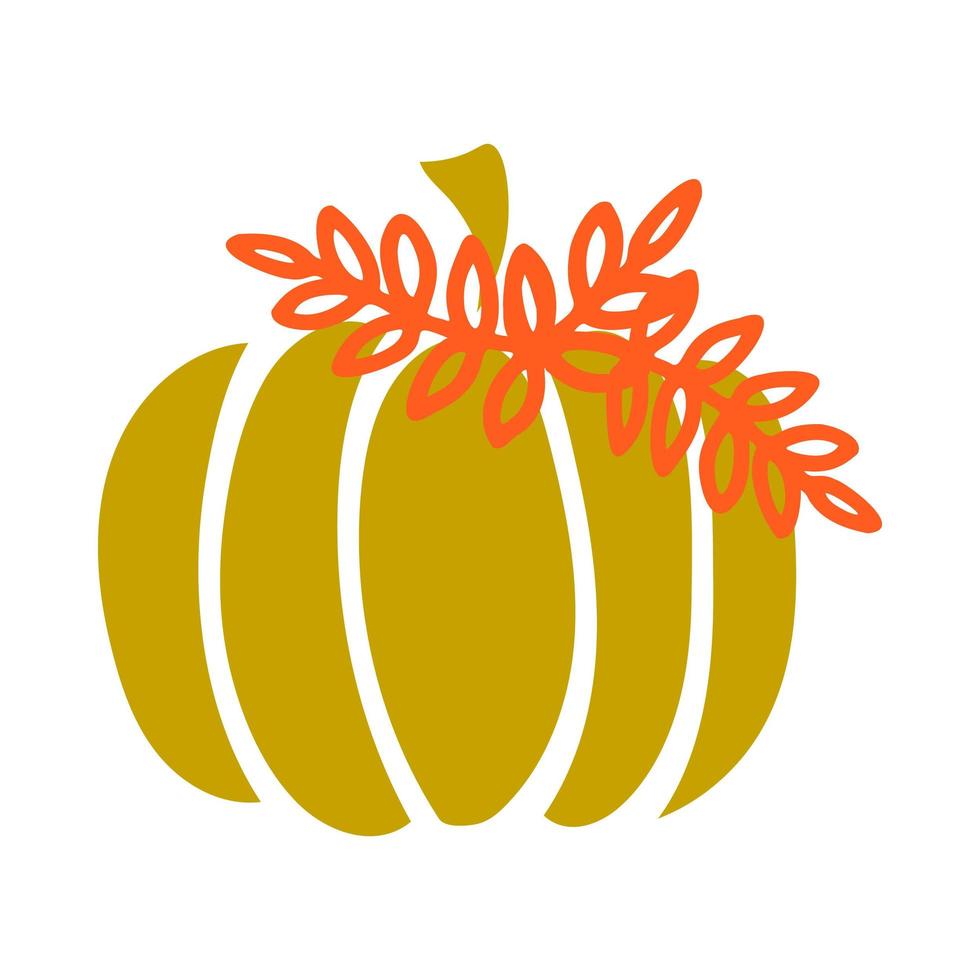 Pumpkin modern decor for autumn.Vector black silhouette. vector
