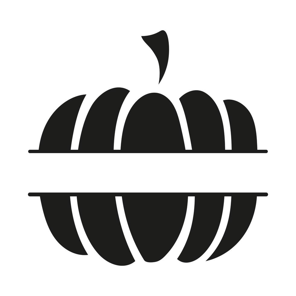 calabaza decoración moderna para otoño silueta negra de vector. vector