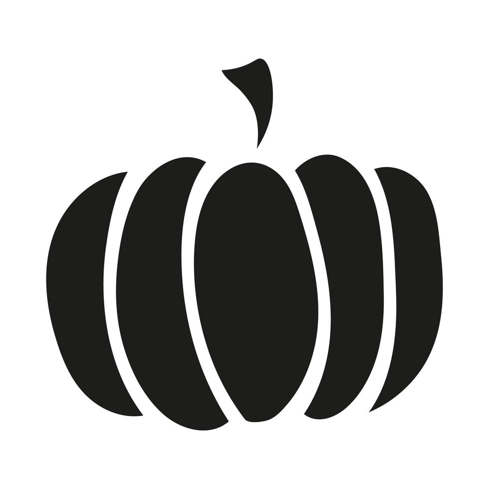 Pumpkin modern decor for autumn.Vector black silhouette. vector
