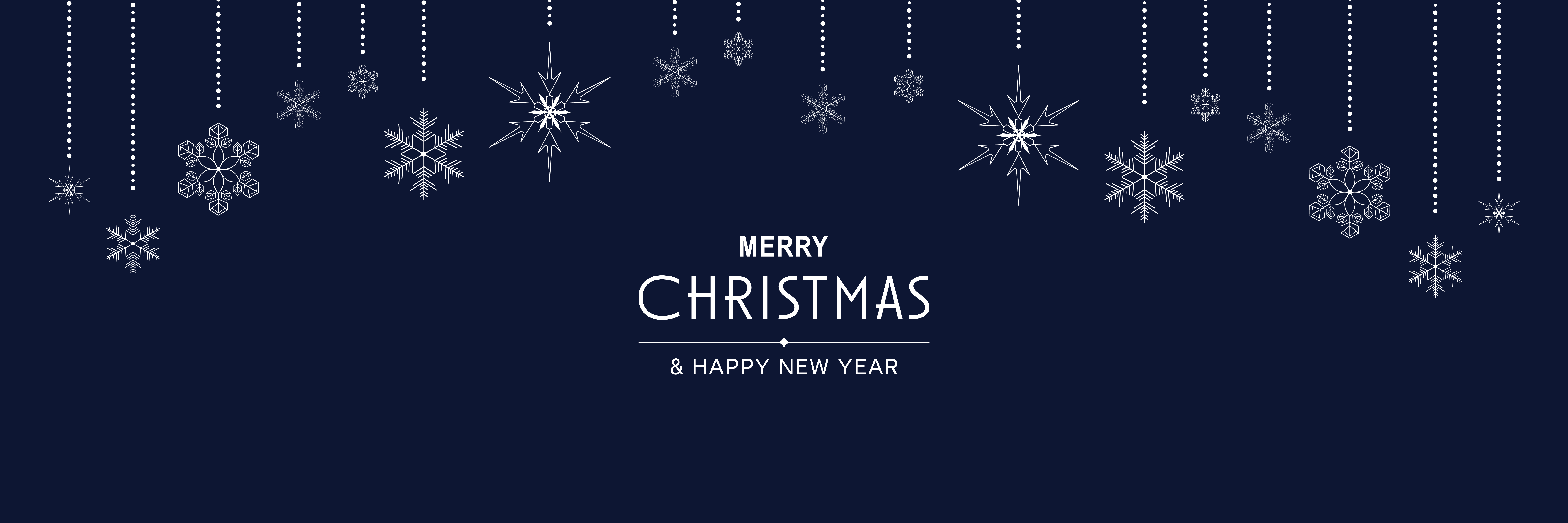 Hanging Banner Images Merry Christmas Happy New Year 2022 Merry Christmas And New Year 2022 Poster. Xmas Minimal Banner Design With  Hanging Snowflakes And Text On Blue Background. Horizontal Festive Header  Of Website. Vector Illustration For Greeting Card 3709457 Vector Art
