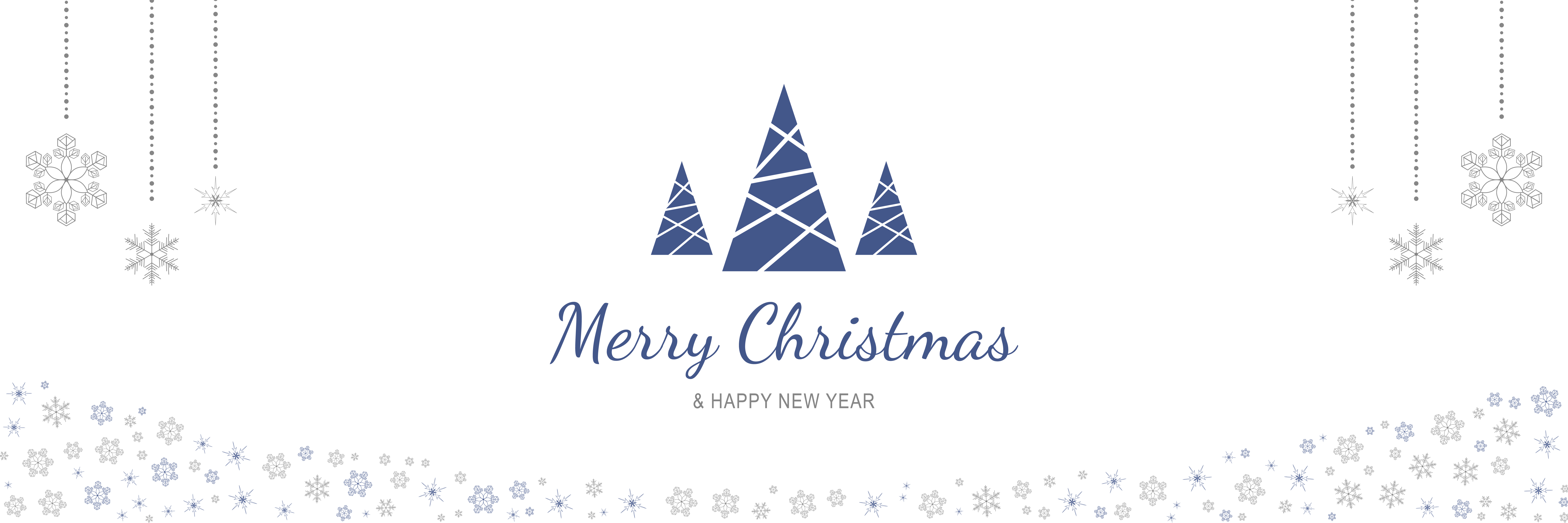 Hanging Banner Images Merry Christmas Happy New Year 2022 Merry Christmas And New Year 2022 Poster. Xmas Minimal Banner With Abstract  Trees, Hanging Snowflakes And Text On White Background. Horizontal Web  Header. Vector Illustration For Greeting Card Design 3709472 Vector Art