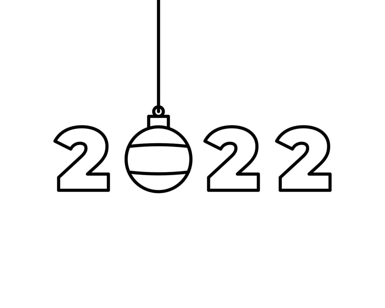 feliz año nuevo 2022 diseño de texto. para plantilla de diseño de folleto, tarjeta, banner. ilustración vectorial. aislado sobre fondo blanco. vector